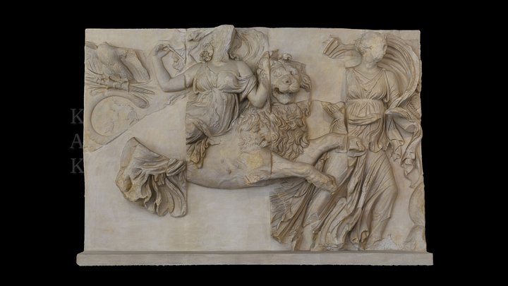 Pergamon Altar - Platte aus dem Südfries 3D Model