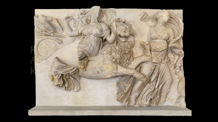 Pergamon Altar - Platte aus dem Südfries 3D Model
