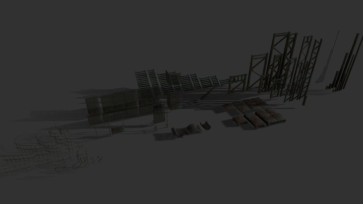 Beam industrial Pack N1 3D Model