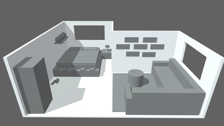 Blockout biker room 3D Model