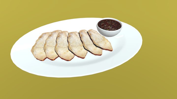 Thai Grilled Pork Neck with Spicy Dipping Sauce 3D Model