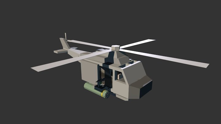 UH-1Y Venom(Rust Attack Helicopter) 3D Model