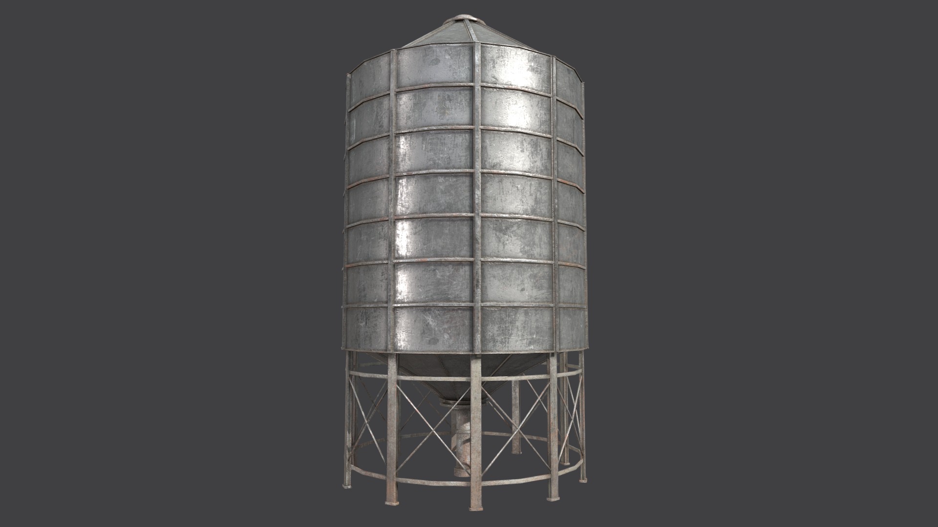 3D model Silo 6 A PBR - This is a 3D model of the Silo 6 A PBR. The 3D model is about a large metal cylinder.