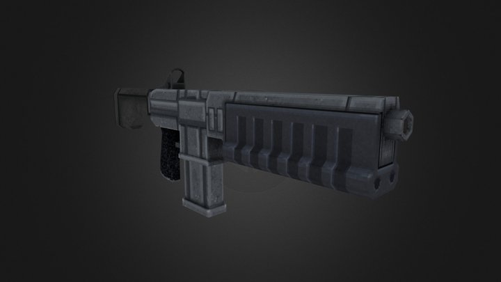Low Poly Assault Rifle 3D Model