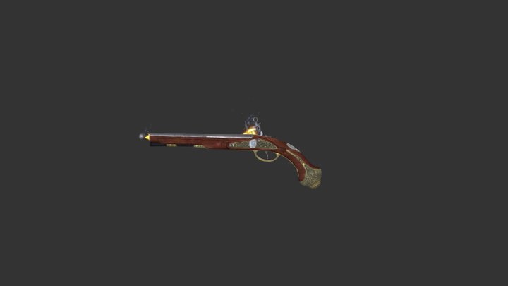 Flintlock Pistol Mesh 3D Model