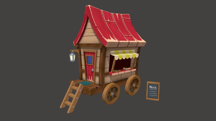 Stylized Wagon 3D Model