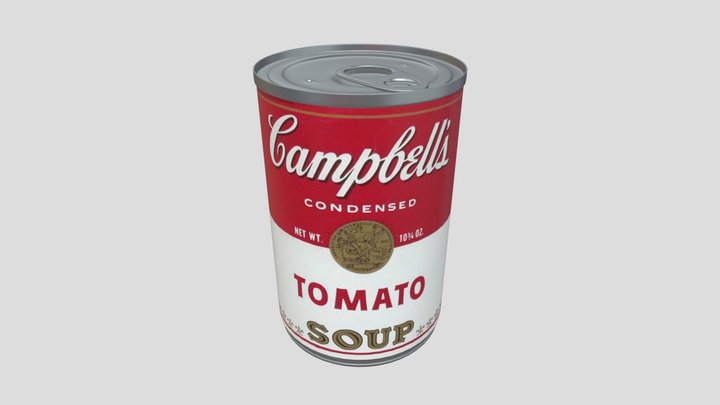 Campbell's Tomato Soup $11.7M masterpiece of art 3D Model