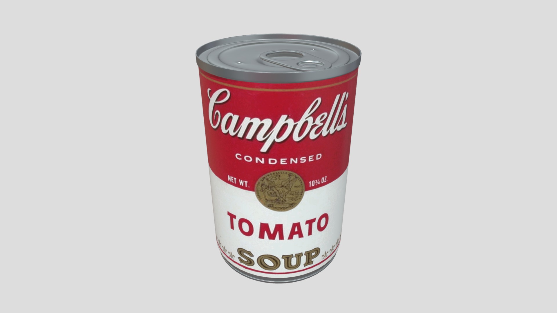 3D model Campbell’s Tomato Soup $11.7M masterpiece of art - This is a 3D model of the Campbell's Tomato Soup $11.7M masterpiece of art. The 3D model is about a can of food.