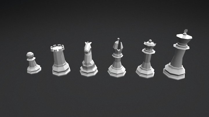 Chess Scene Pieces / Blender 3D Model