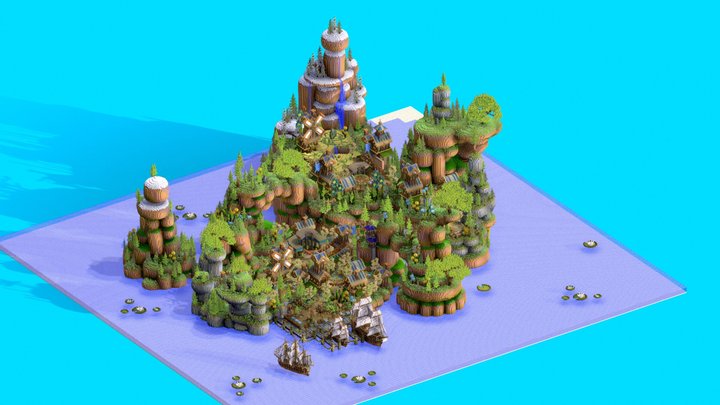 Medieval Multiple Biomes Spawn - 515x515 3D Model