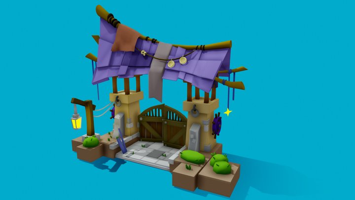Dofus inspired gate model 3D Model