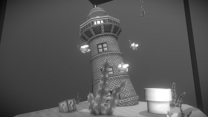 Kaws Style Mario Diorama 3D Model
