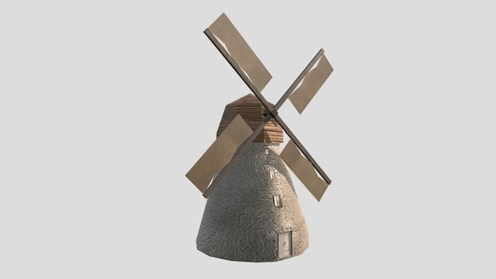 Medieval Windmill 3D Model