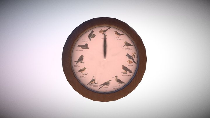 Clock with bird 3D Model