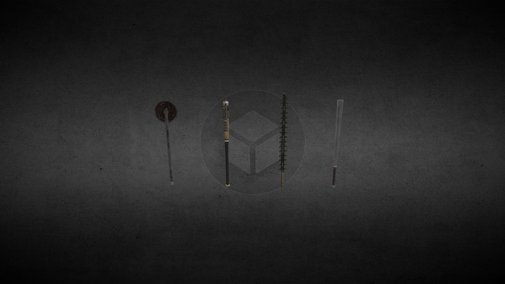 Postapocalypse hand made weapons 3D Model