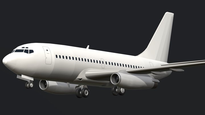 Boeing 737-200 No Textured 3D Model