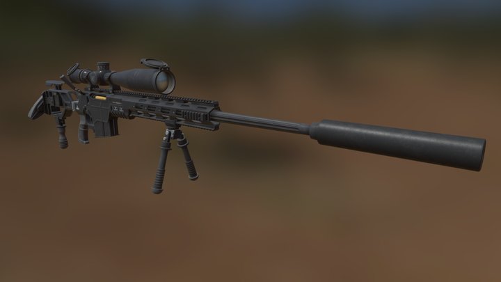 Iwi Dan .338 Sniper Rifle 3D Model