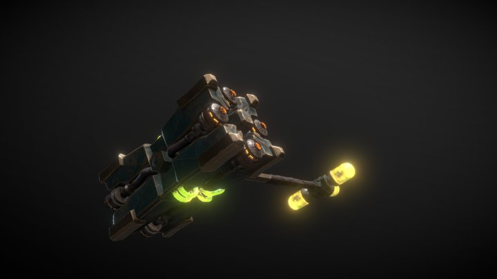 Flame Throwing War Hammer 3D Model