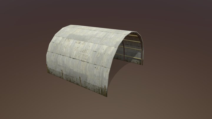 Steel Arch Barn 3D Model