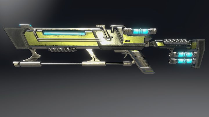 Artemis - Laser Rifle (Animated) 3D Model