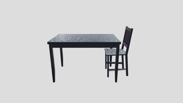 Kitchen Chair and Table 3D Model