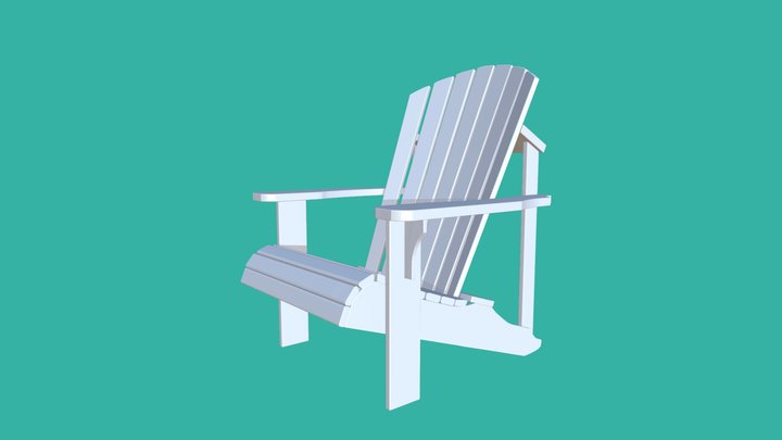 Adirondack Chair High Res 3D Model