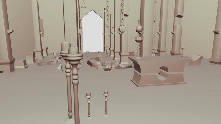 Shrine Scene 3D Model