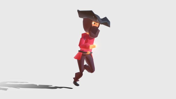 Low Poly Pirate Rigged Model 3D Model