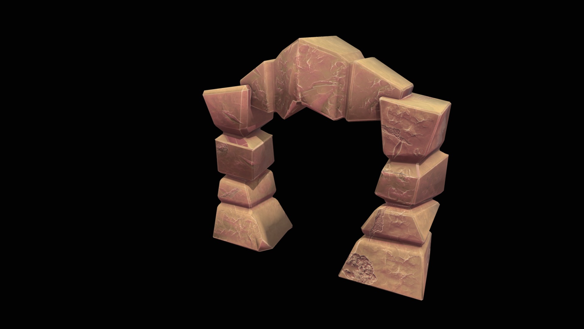 3D model Stone arch stylized  asset variant - This is a 3D model of the Stone arch stylized  asset variant. The 3D model is about a group of white crystals.