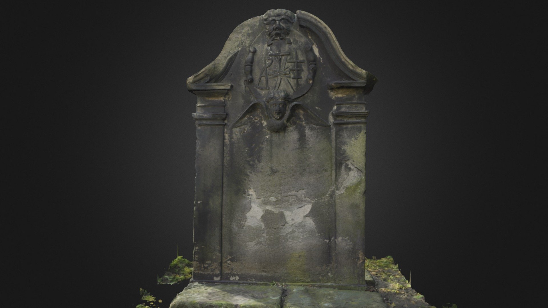 Headstone with Green Man, North Leith Churchyard