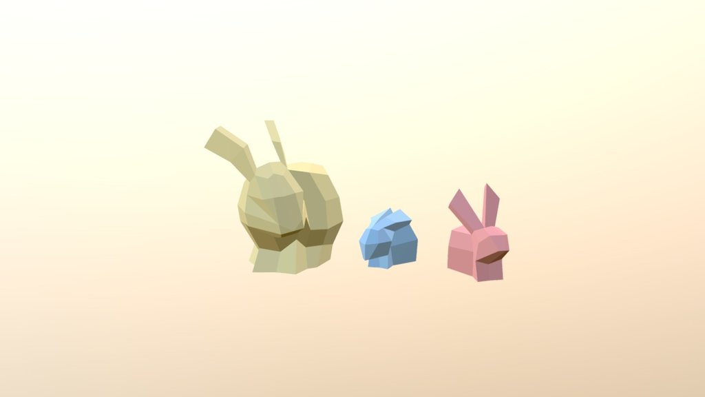 Papercraft family of Rabbits