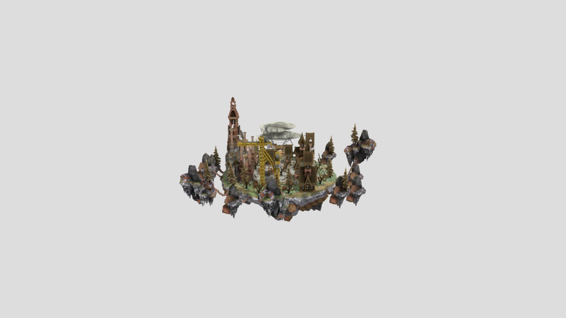 Minecraft Steam Punk Spawn - 3D model by noteaforyou [219b6b8] - Sketchfab