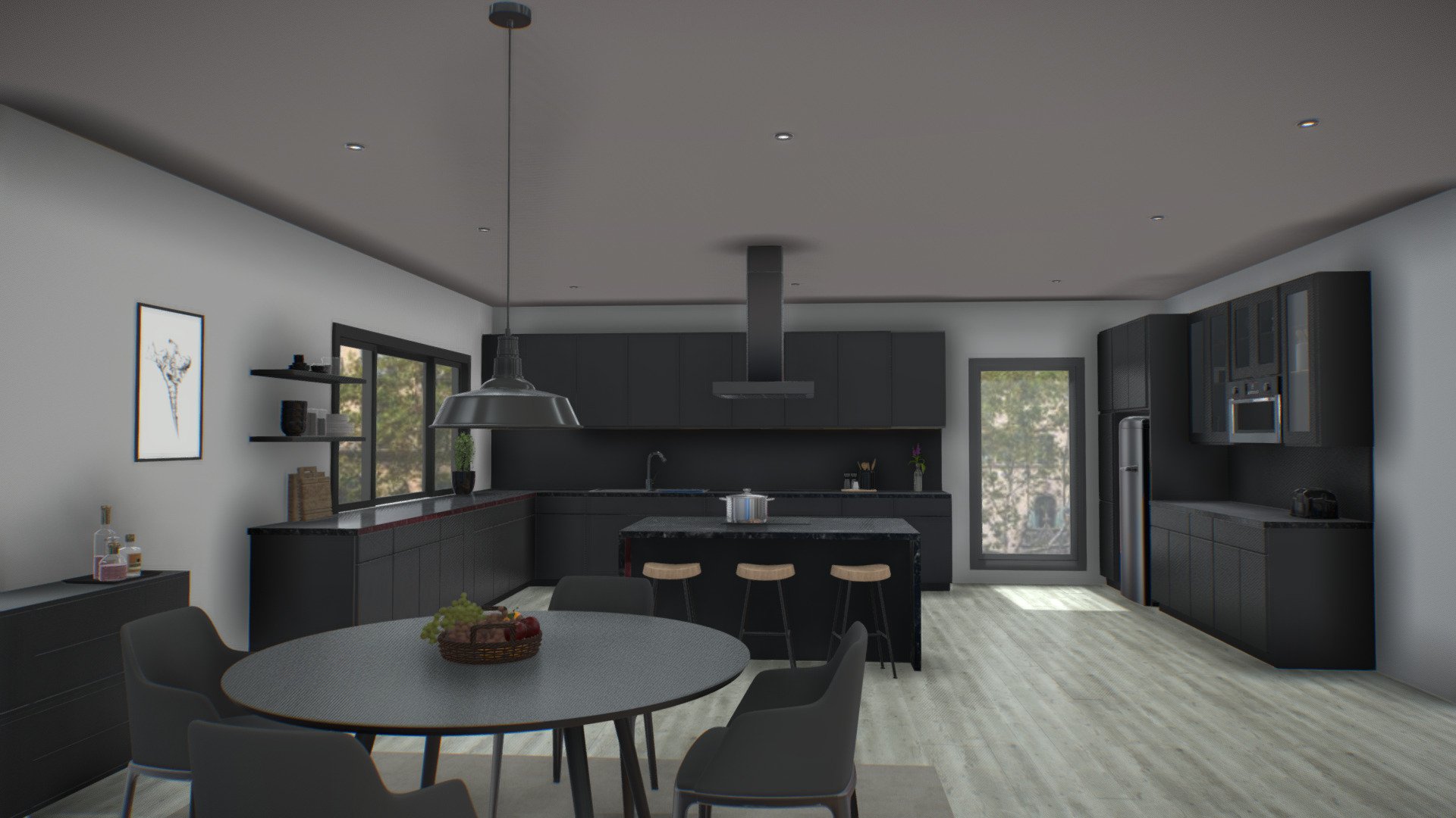 Dark_kitchen_3D_Set - 3D model by Halo Renders (@HaloRenders) [219e957 ...
