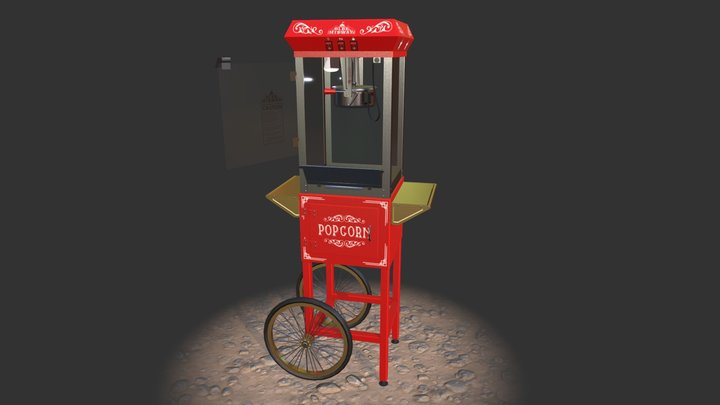 Vintage Popcorn Machine 3D Model