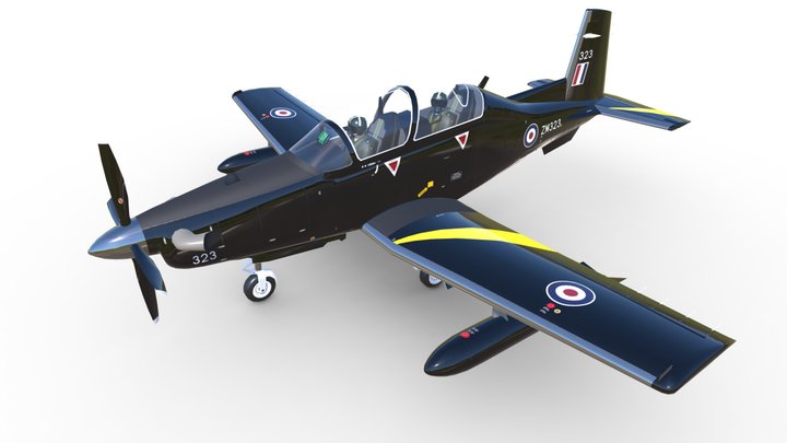 RAF Beechcraft T-6C Texan II 3D Model