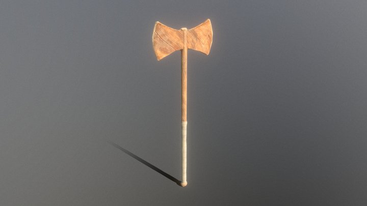 Wooden Training Axe 3D Model