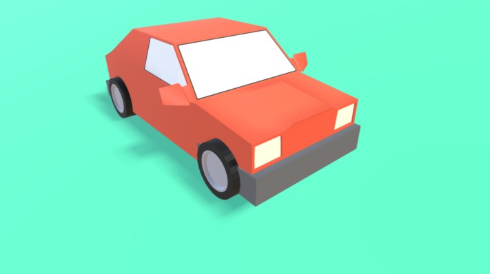 Very Low Poly Red Car - 3d Model By Mick Murillo (@mickmurillo 