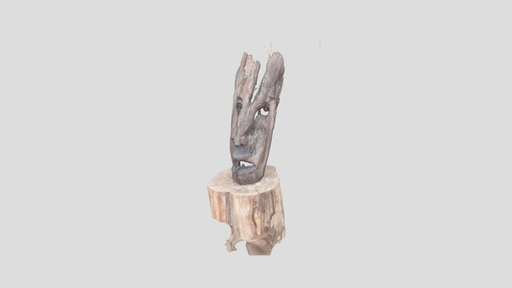 Petrified Wooden Mask (Tanzania) 3D Model