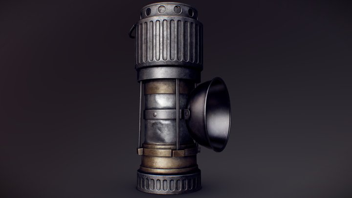 Old Electric Mine Lamp (Reflector Version) 3D Model