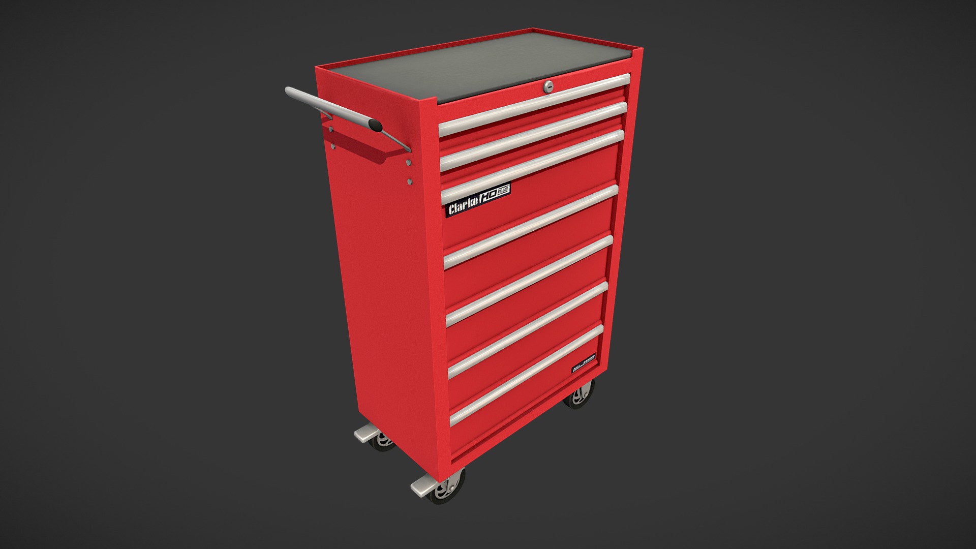 3D model Toolchest - This is a 3D model of the Toolchest. The 3D model is about a red box with a handle.