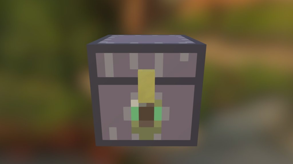 Minecraft ender chest 3D model animated