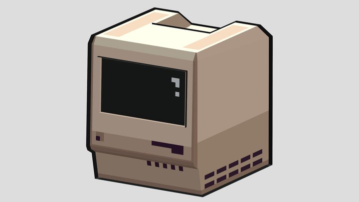 Old Computer (Apple Macintosh) 3D Model