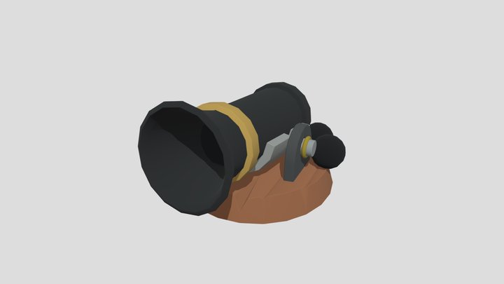 Cannon_low_poly_Odin3d 3D Model