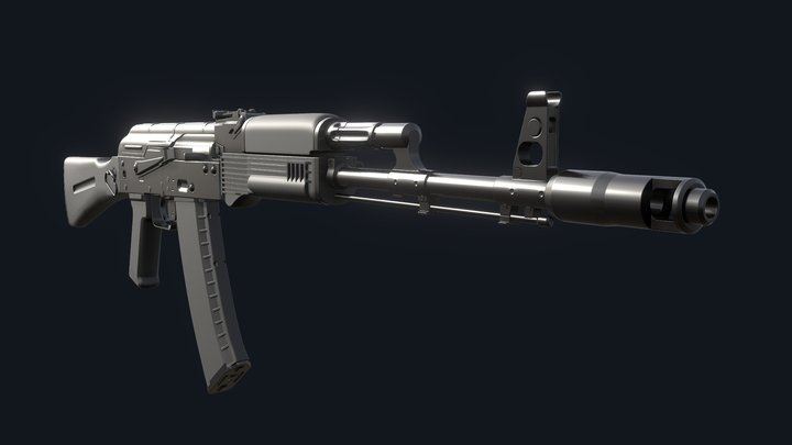 AK74m - Highpoly 3D Model