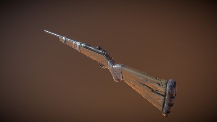 Bolt Action Rifle 3D Model