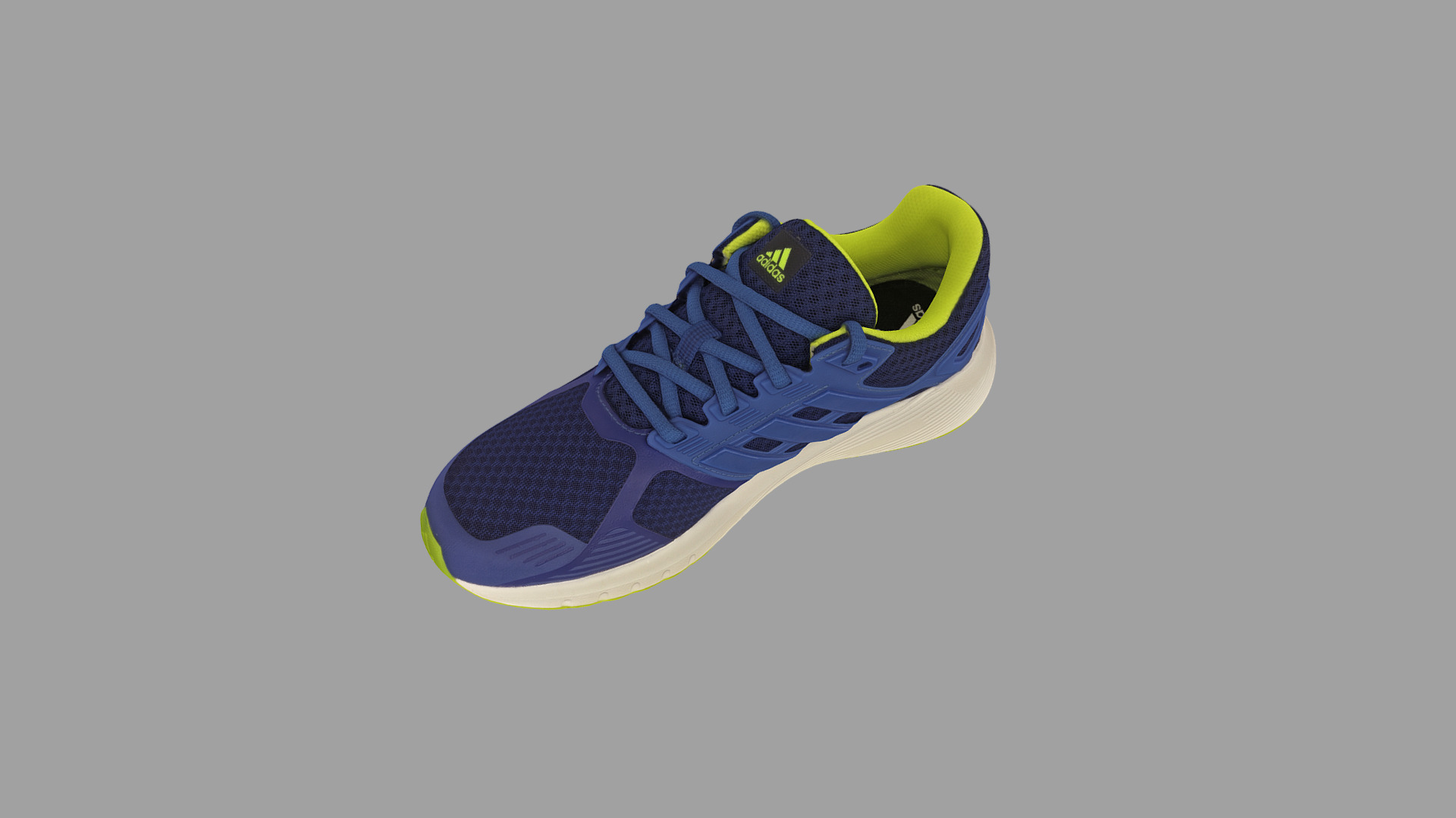 3D model Adidas Sport Shoe - This is a 3D model of the Adidas Sport Shoe. The 3D model is about a black and yellow shoe.