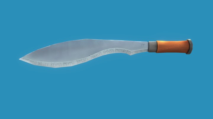 knife with runes 3D Model