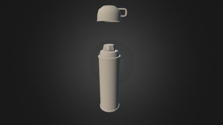 Low Poly Thermos can with cup 3D Model