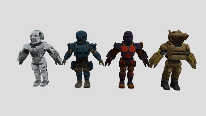 Extra Armors 3D Model