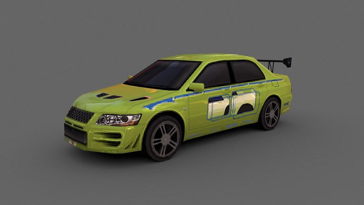 PSX Mitsubishi Lancer EVO VII "2 Fast 2 Furious" 3D Model